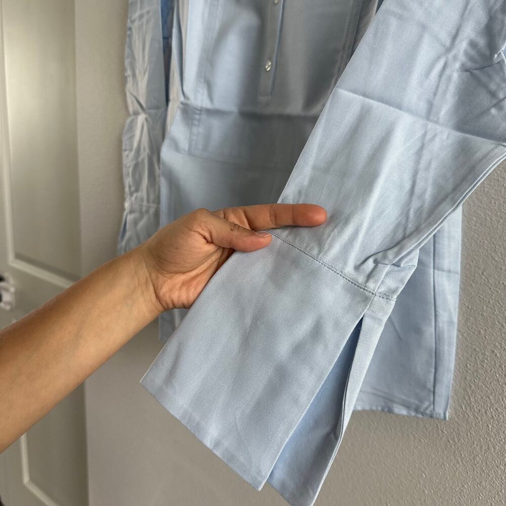 longchamp blue Embroidered Blouse Size 34 NEW - Picture 7 of 10
